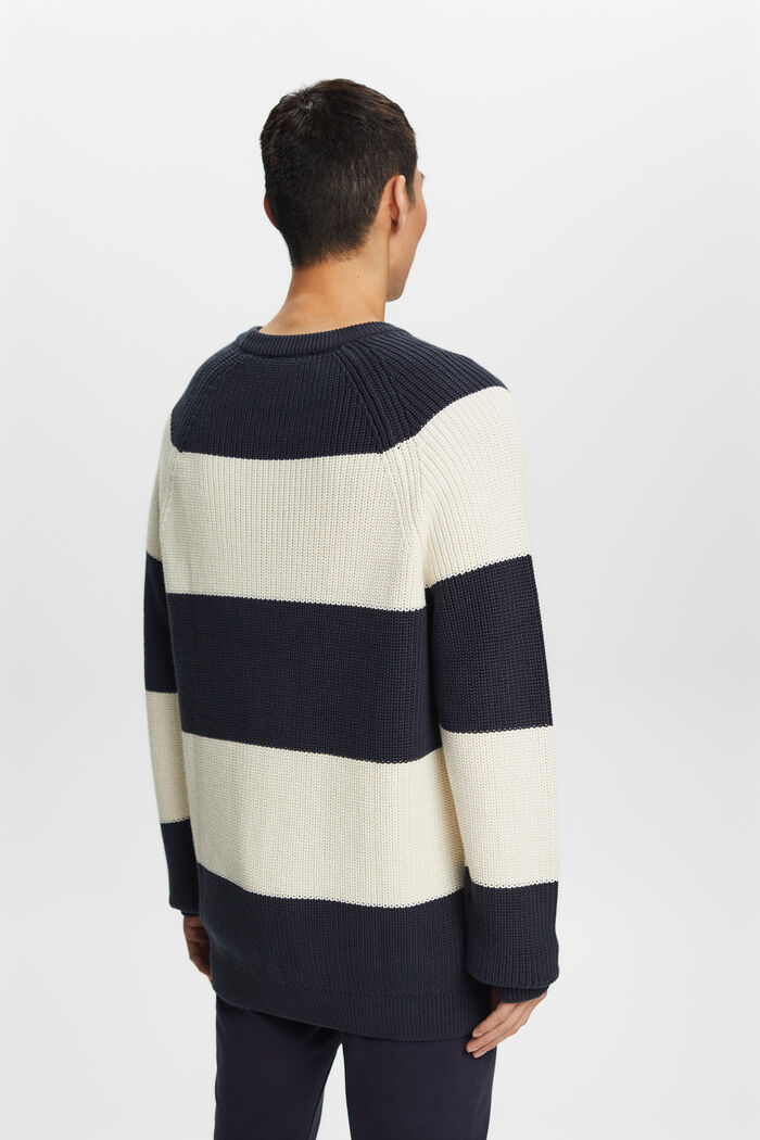 Striped Crewneck Sweater, PETROL BLUE, detail image number 3
