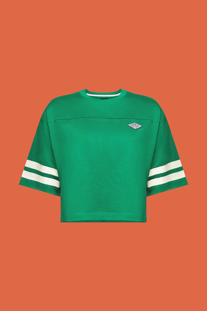 Cropped varsity logo rugby tee, EMERALD GREEN, detail image number 7