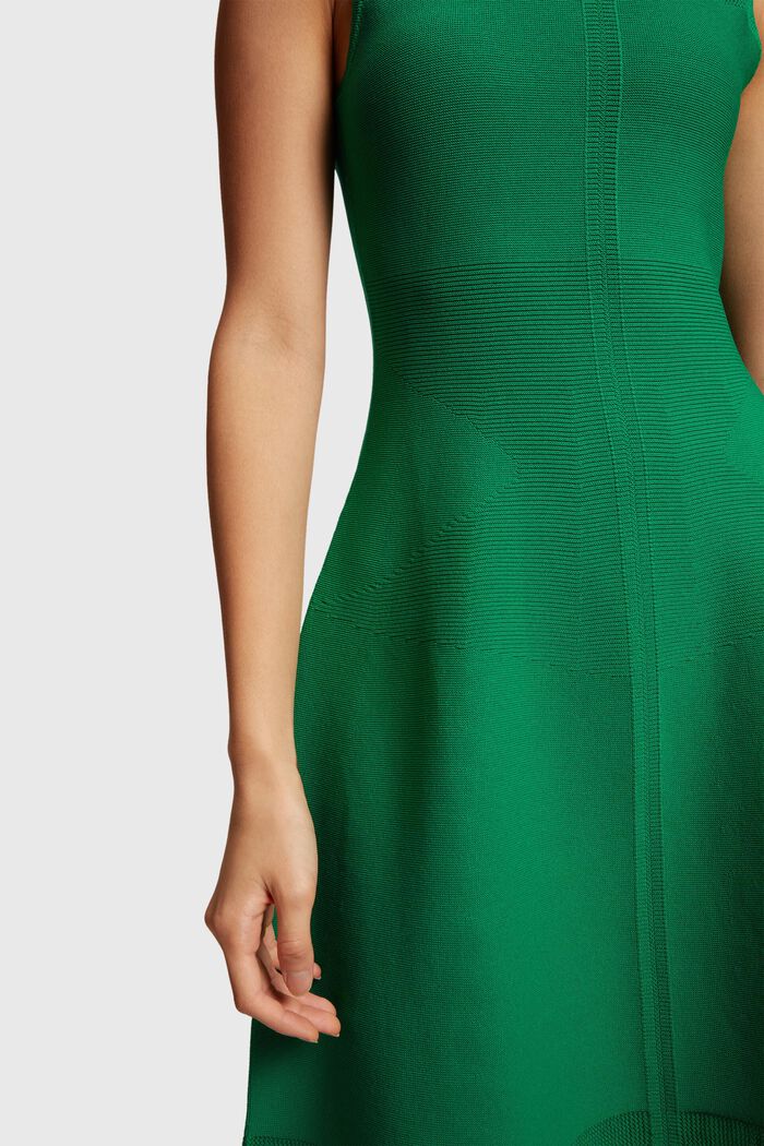 Seamless knit mesh dress, GREEN, detail image number 0