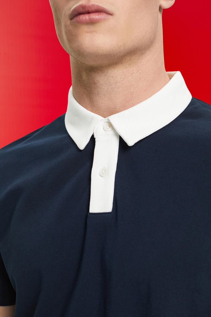Cotton pique polo shirt, NAVY, detail image number 2