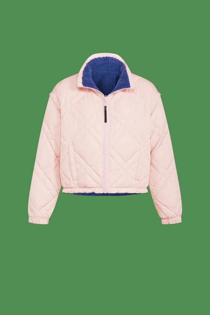 Reversible Detachable Quilted Jacket, PASTEL PINK, detail image number 7