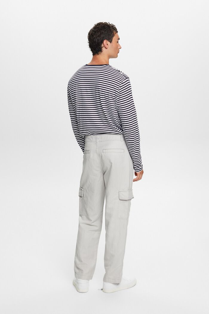 Cargo trousers, cotton-linen blend, LIGHT GREY, detail image number 3