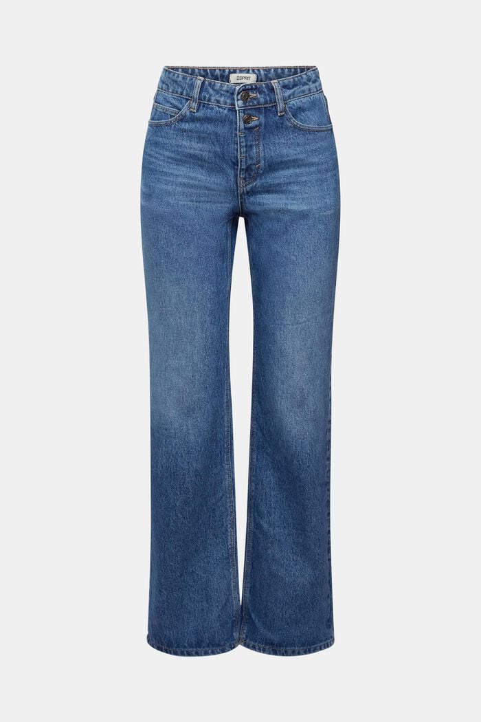 Mid-rise cropped flared stretch jeans, BLUE MEDIUM WASHED, detail image number 7