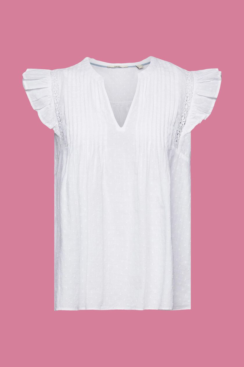 Swiss dot sleeveless blouse, 100% cotton