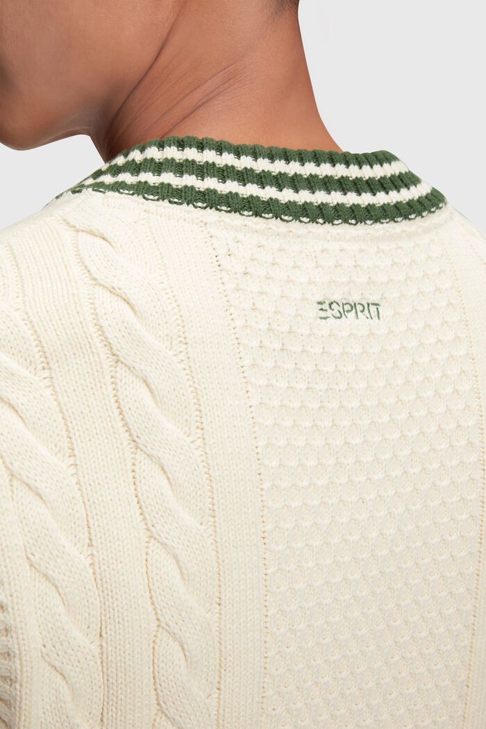 College sweater vest, BEIGE, detail image number 3