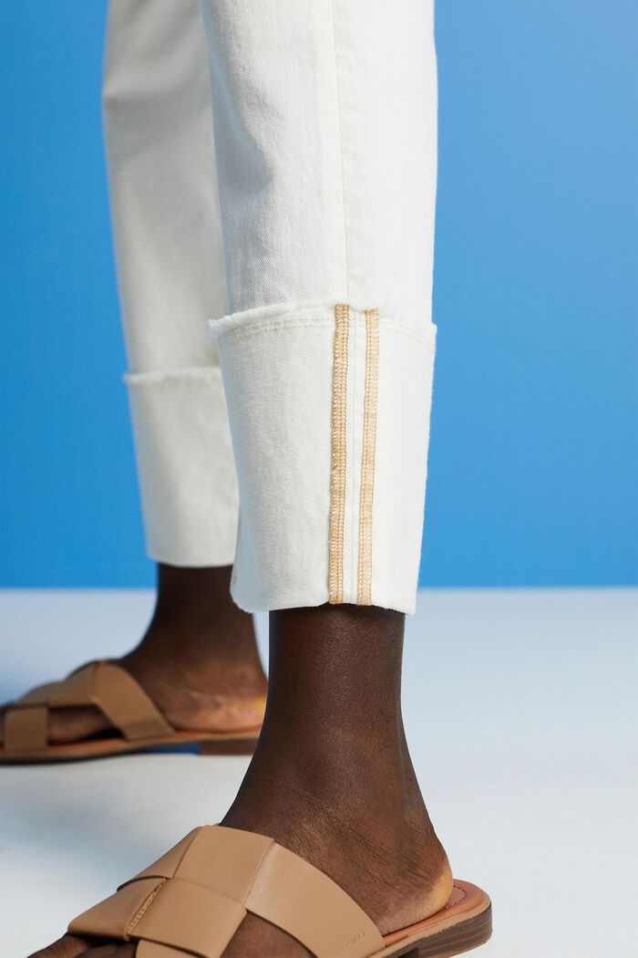 High-rise turn-up jeans, OFF WHITE, detail image number 4