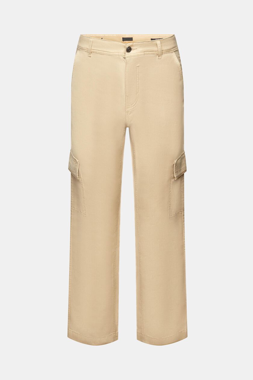 Cargo trousers, cotton-linen blend