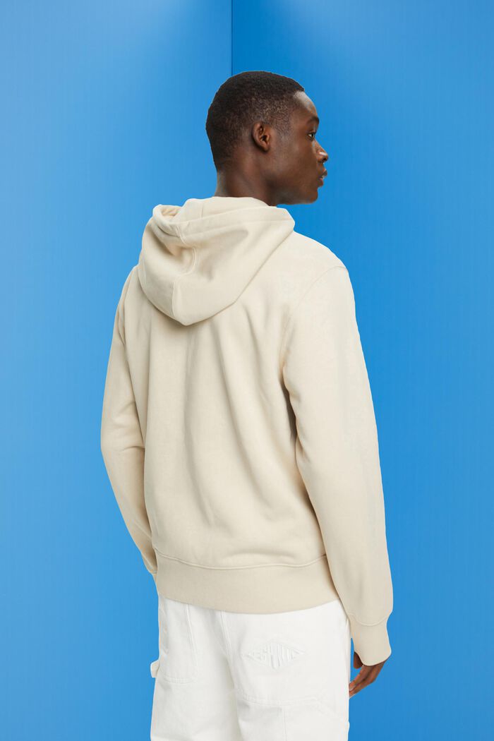 Full-length zip hoodie, LIGHT TAUPE, detail image number 3