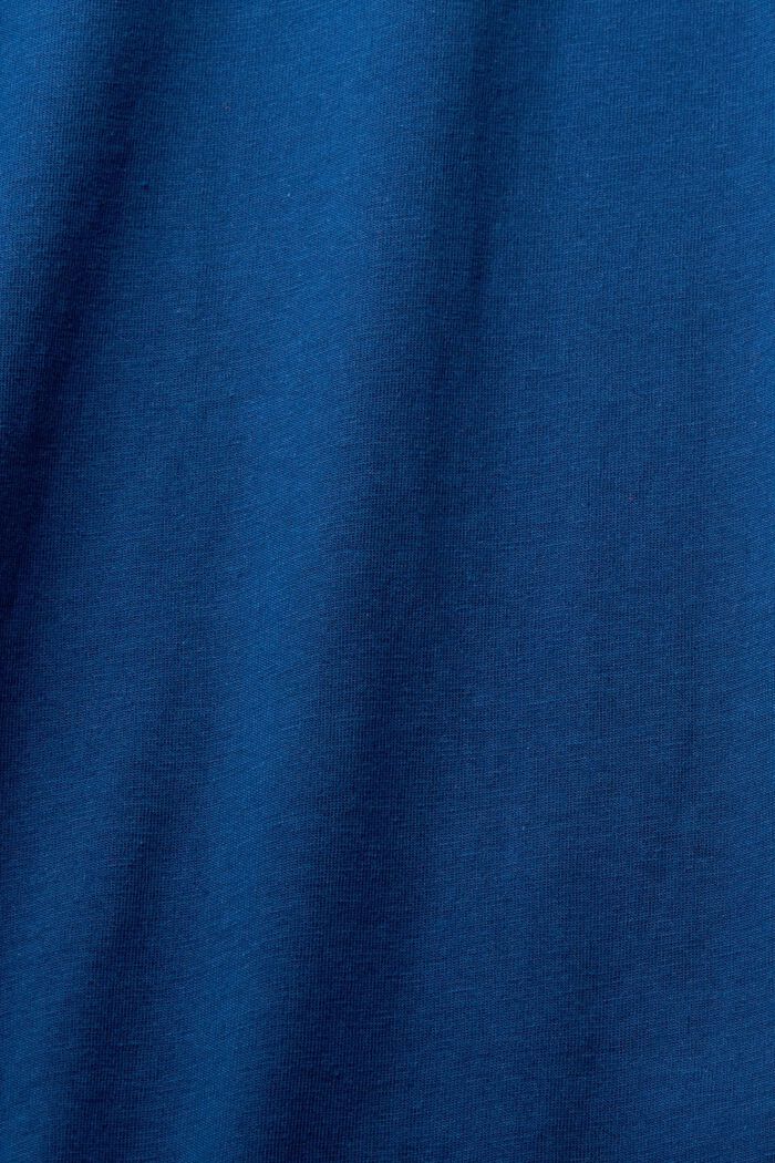 Logo Print Cotton T-Shirt, PETROL BLUE, detail image number 4