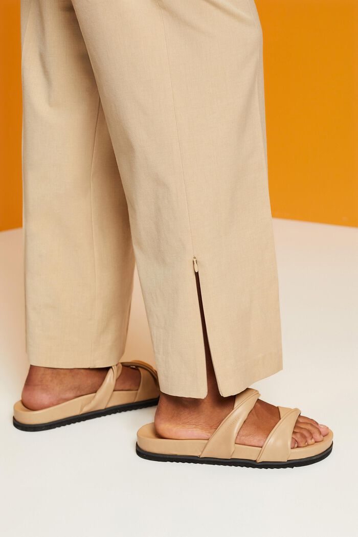 Split hem trousers with zip, SAND, detail image number 2