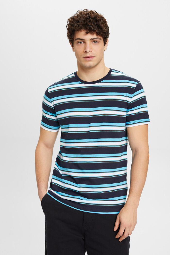 Sustainable cotton striped T-shirt, NAVY, detail image number 0