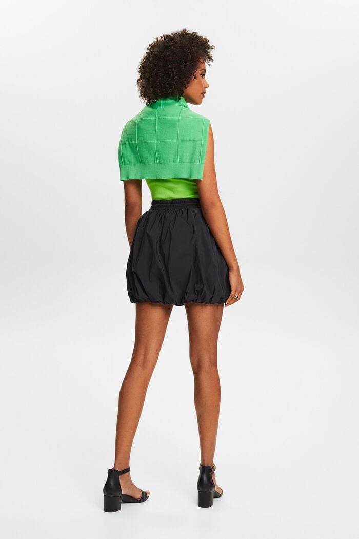 Bubble Hem Mini Skirt, BLACK, detail image number 2