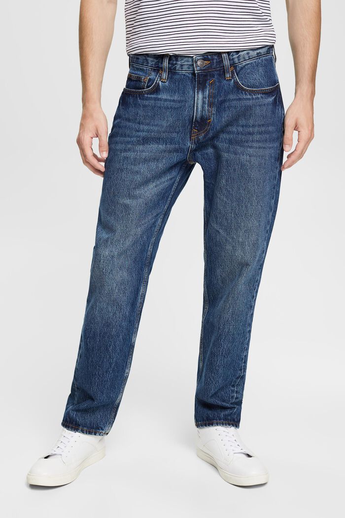 Straight-leg jeans made of sustainable cotton, BLUE DARK WASHED, detail image number 0