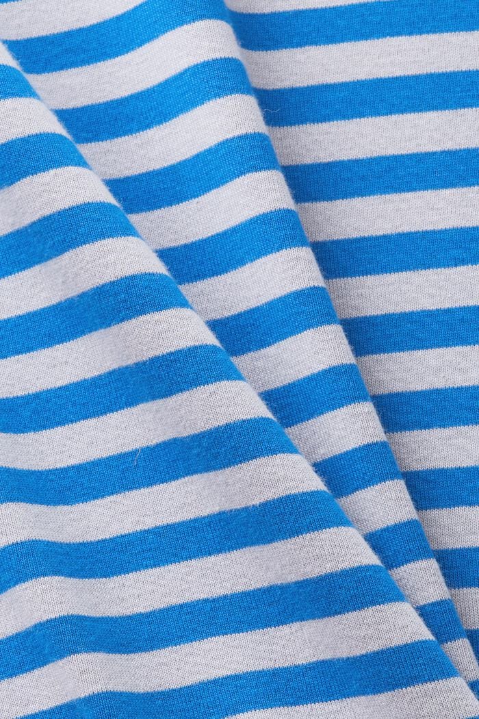 Logo-Print Striped Cotton T-Shirt, LIGHT BLUE LAVENDER, detail image number 5