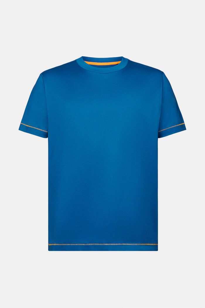 Jersey crewneck t-shirt, 100% cotton, DARK BLUE, detail image number 5
