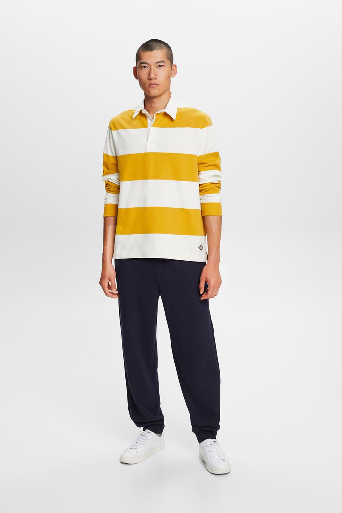 Striped Rugby Shirt, AMBER YELLOW, detail image number 1