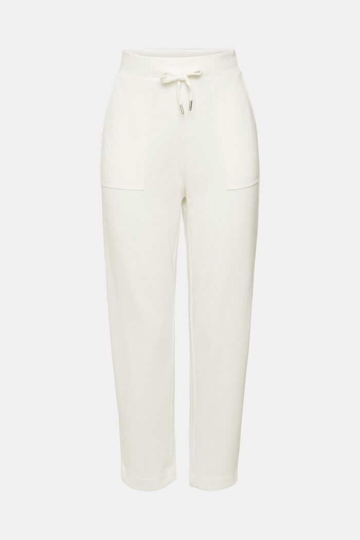 High-rise knitted jogger style trousers, OFF WHITE, detail image number 2