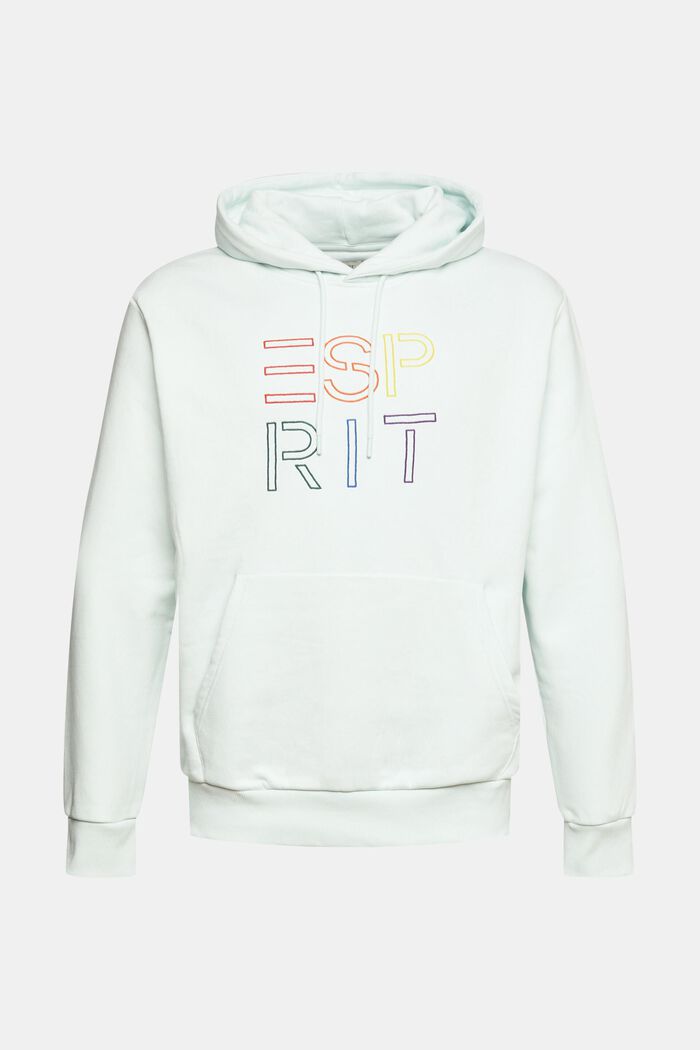 Made of recycled material: hoodie with logo embroidery, PASTEL BLUE, detail image number 2