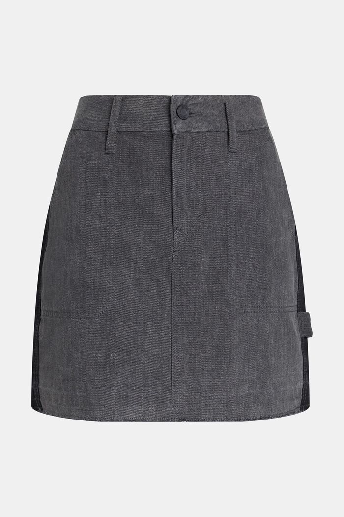 Workwear release hem mini skirt, BLACK MEDIUM WASH, detail image number 4