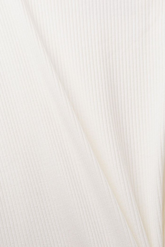Ribbed long sleeve top, OFF WHITE, detail image number 5
