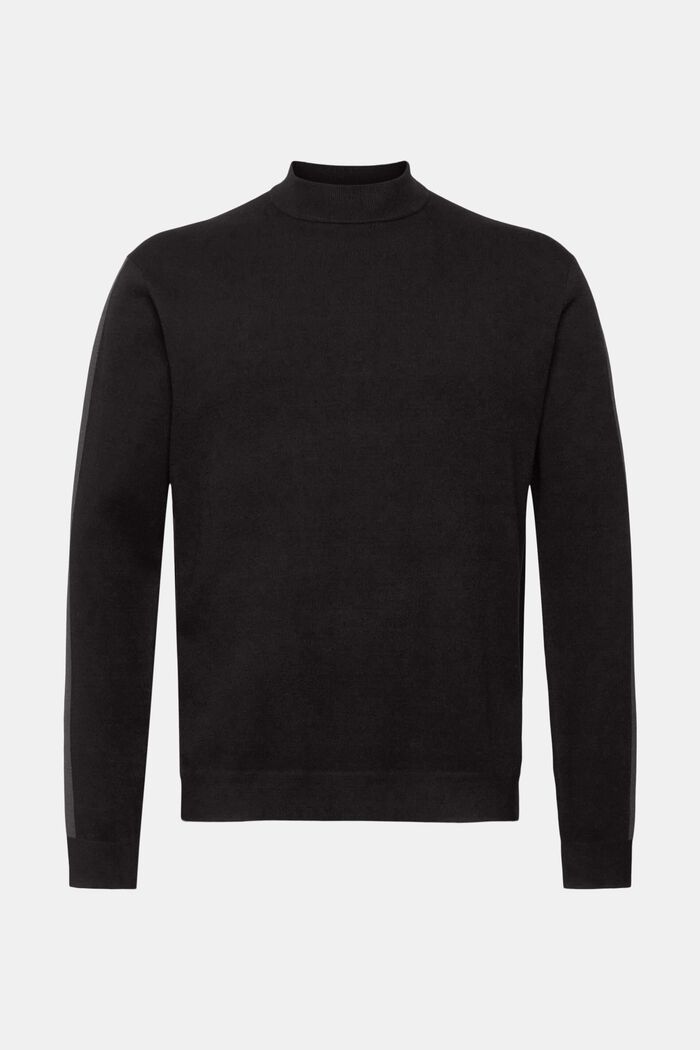 Mock neck sweater, LENZING™ ECOVERO™, BLACK, detail image number 6