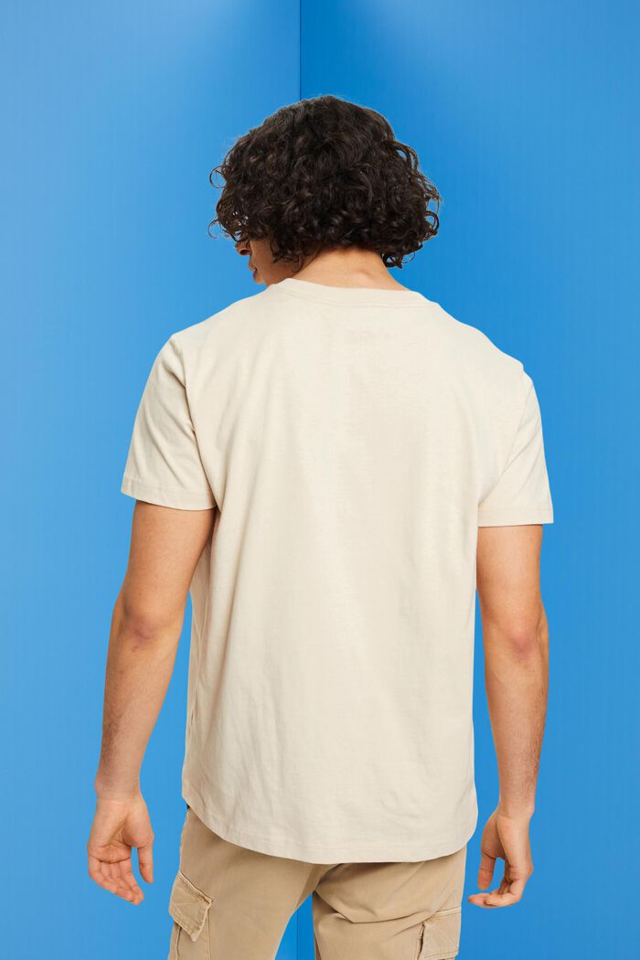 Logo Cotton T-Shirt, LIGHT TAUPE, detail image number 3