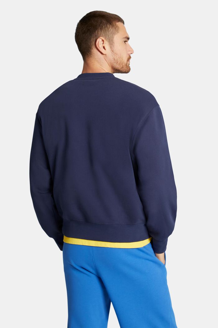 Unisex Cotton Fleece Logo Sweatshirt, NAVY, detail image number 3