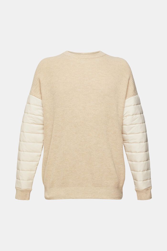 Mixed material jumper, CREAM BEIGE, detail image number 5