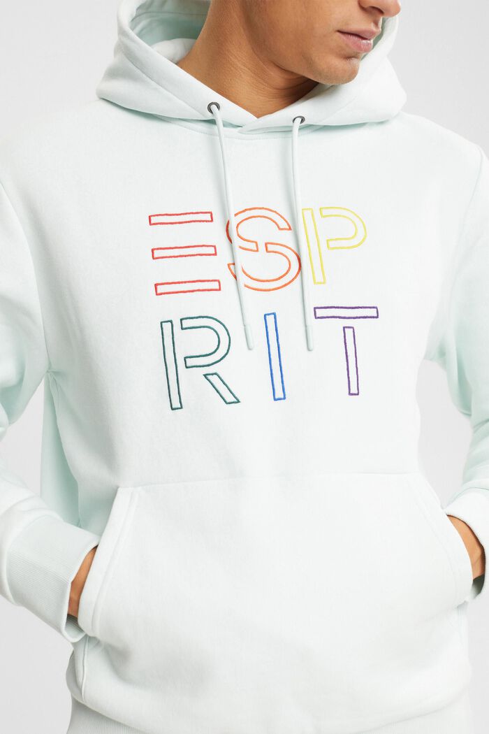 Made of recycled material: hoodie with logo embroidery, PASTEL BLUE, detail image number 0