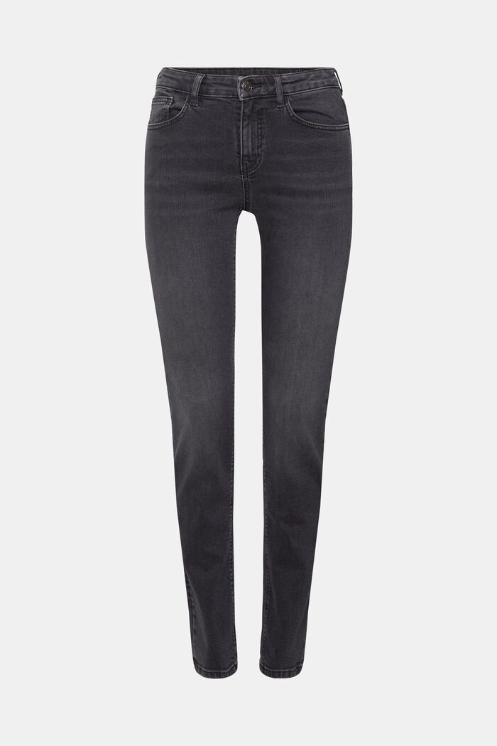 Mid-Rise Slim Jeans, BLACK MEDIUM WASHED, detail image number 7