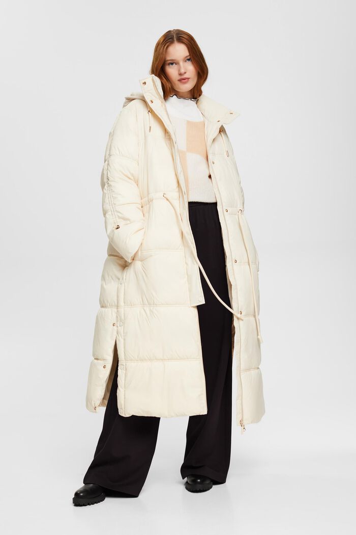 Oversized puffer coat with drawstring waist, ICE, detail image number 1