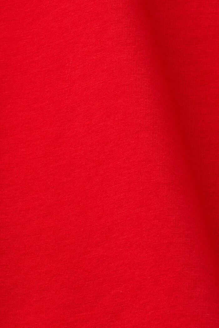 Cropped t-shirt with glitter band, RED, detail image number 5