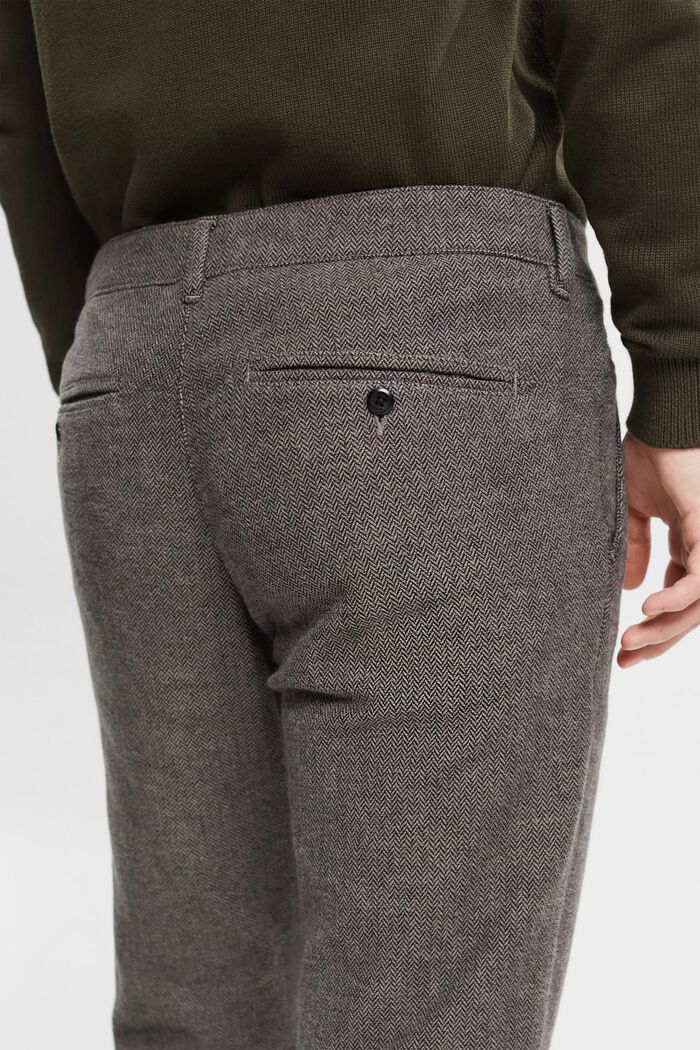 Slim fit herringbone trousers, GREY, detail image number 2