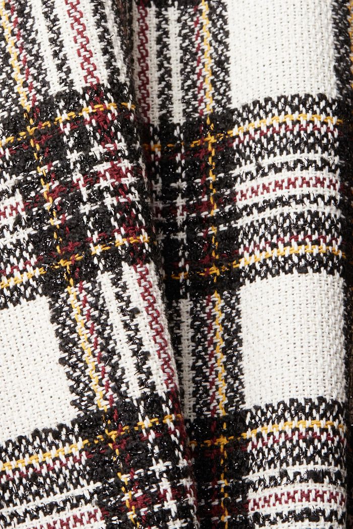 Checked double-breasted bouclé blazer, OFF WHITE, detail image number 5