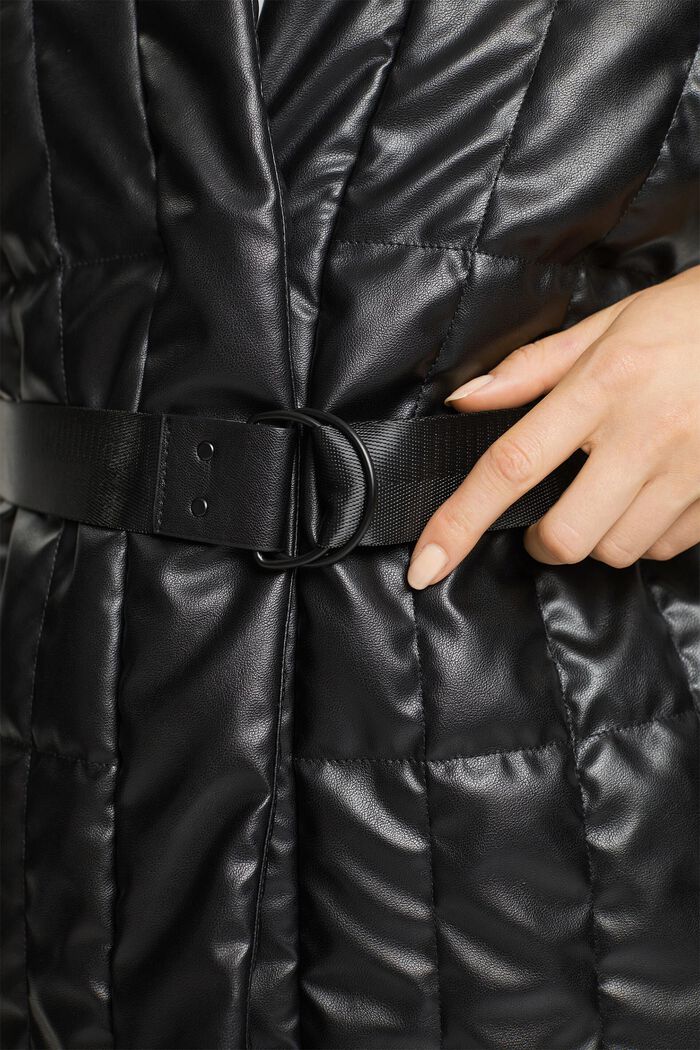 Quilted body warmer with belt, BLACK, detail image number 2