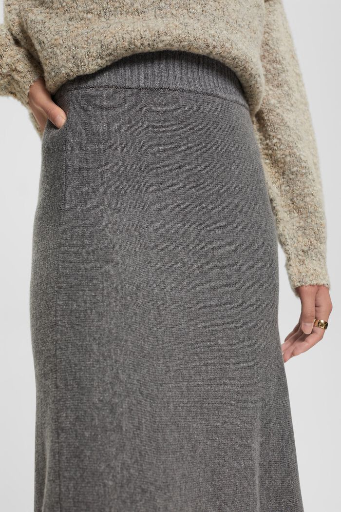 Wool blend skirt, MEDIUM GREY, detail image number 3