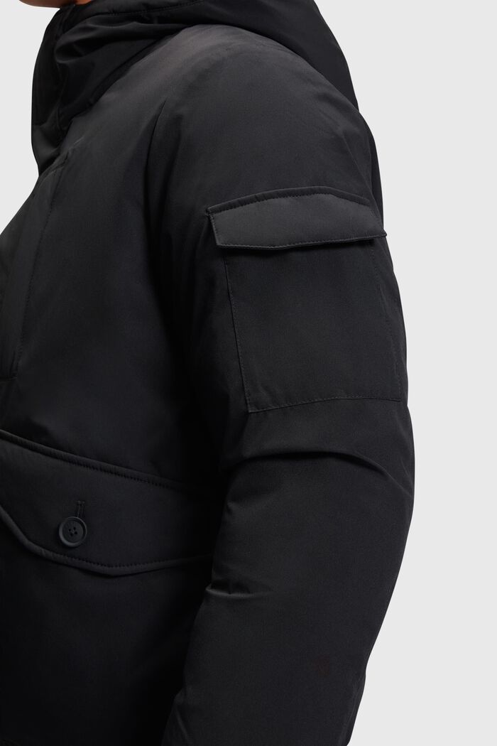 Down jacket with flap pockets, BLACK, detail image number 3