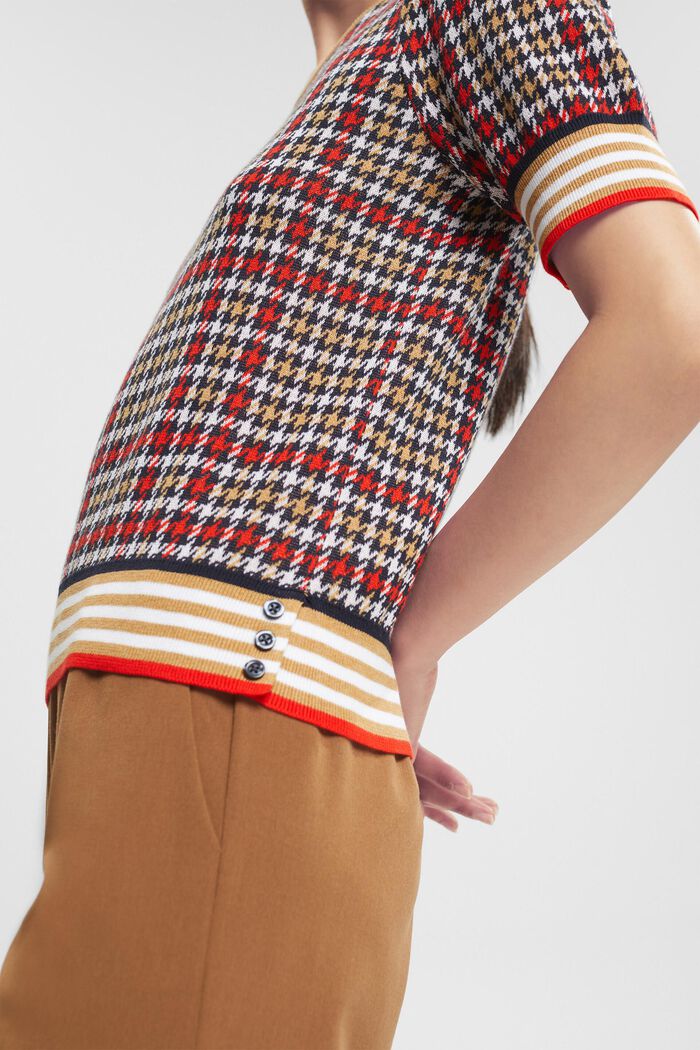 Jumper with houndstooth checks, OFF WHITE, detail image number 3