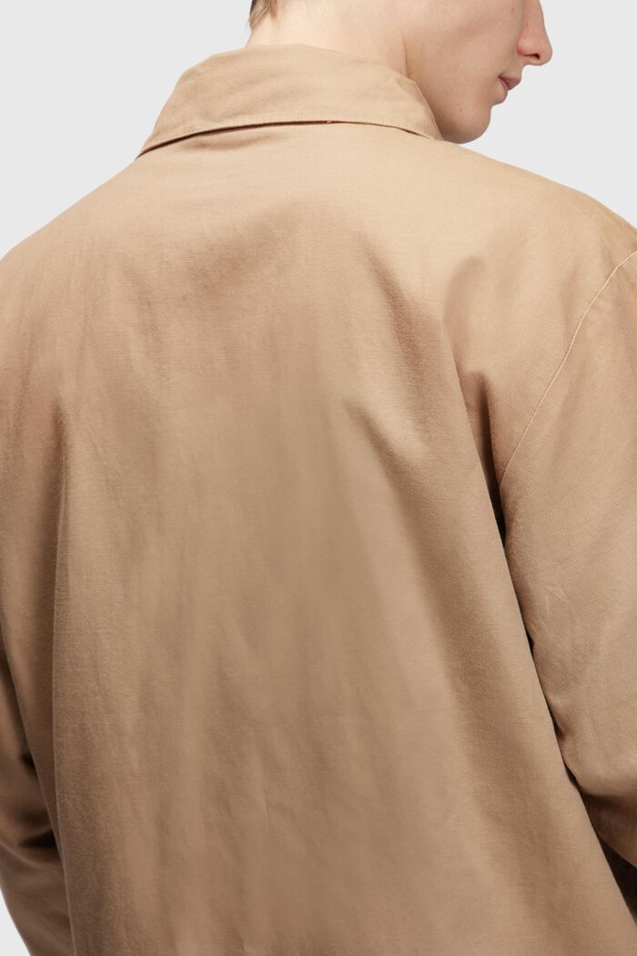 Linen blend shacket with zipper, CAMEL, detail image number 0