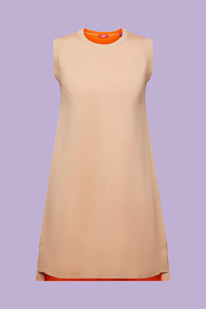 Sleeveless Wool-Blend Mini Dress, BEIGE, detail image number 7