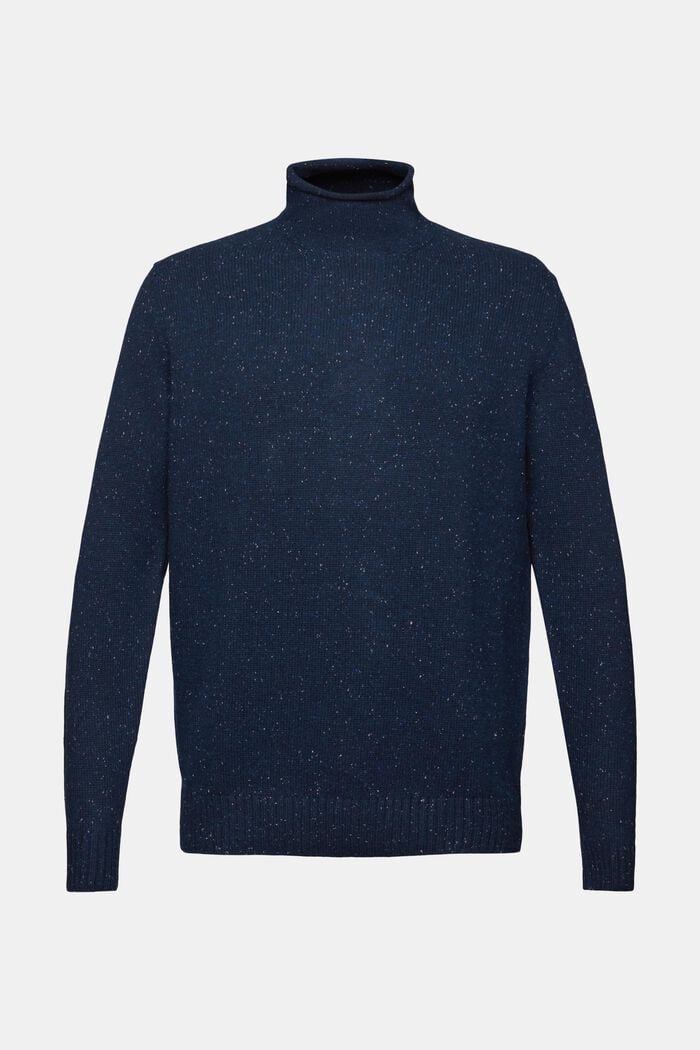 Mock neck jumper, wool blend, PETROL BLUE, detail image number 5
