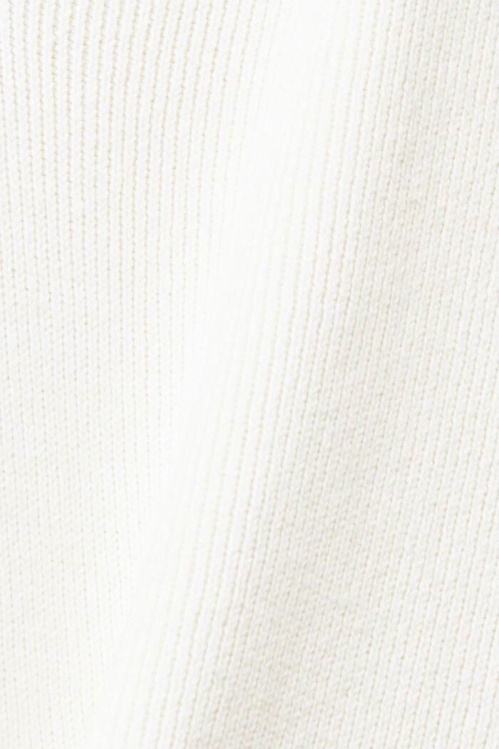 V-neck sustainable cotton jumper, OFF WHITE, detail image number 5