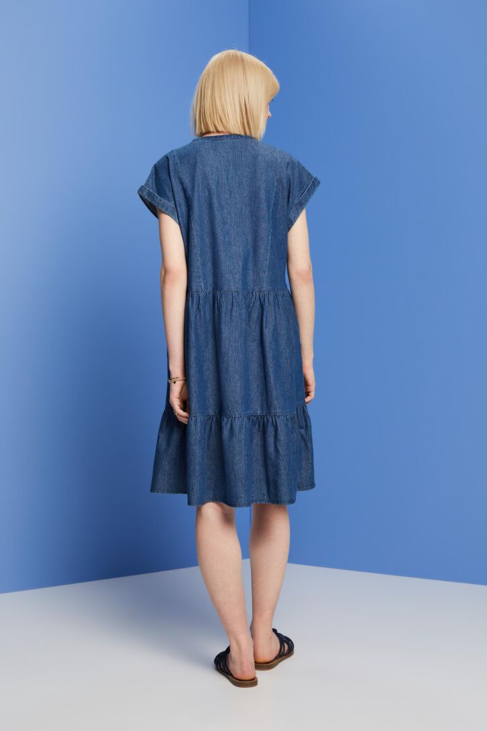 Lightweight denim dress, 100% cotton, BLUE MEDIUM WASHED, detail image number 3