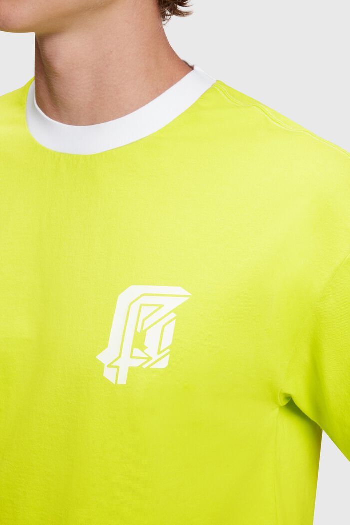Relaxed Fit Neon Print Tee, LIME YELLOW, detail image number 2