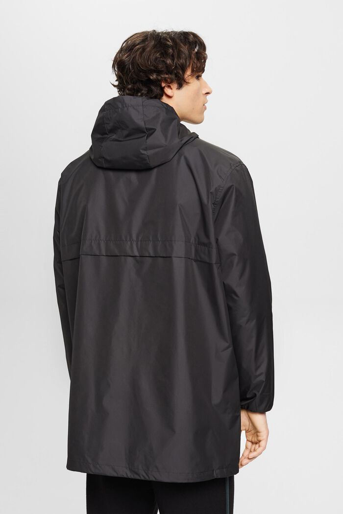 Lightweight rain jacket with hood, BLACK, detail image number 3