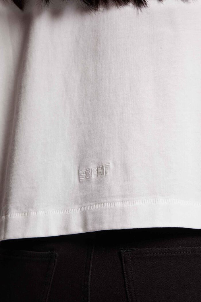 Front panel gradient landscape print cropped tee, WHITE, detail image number 3