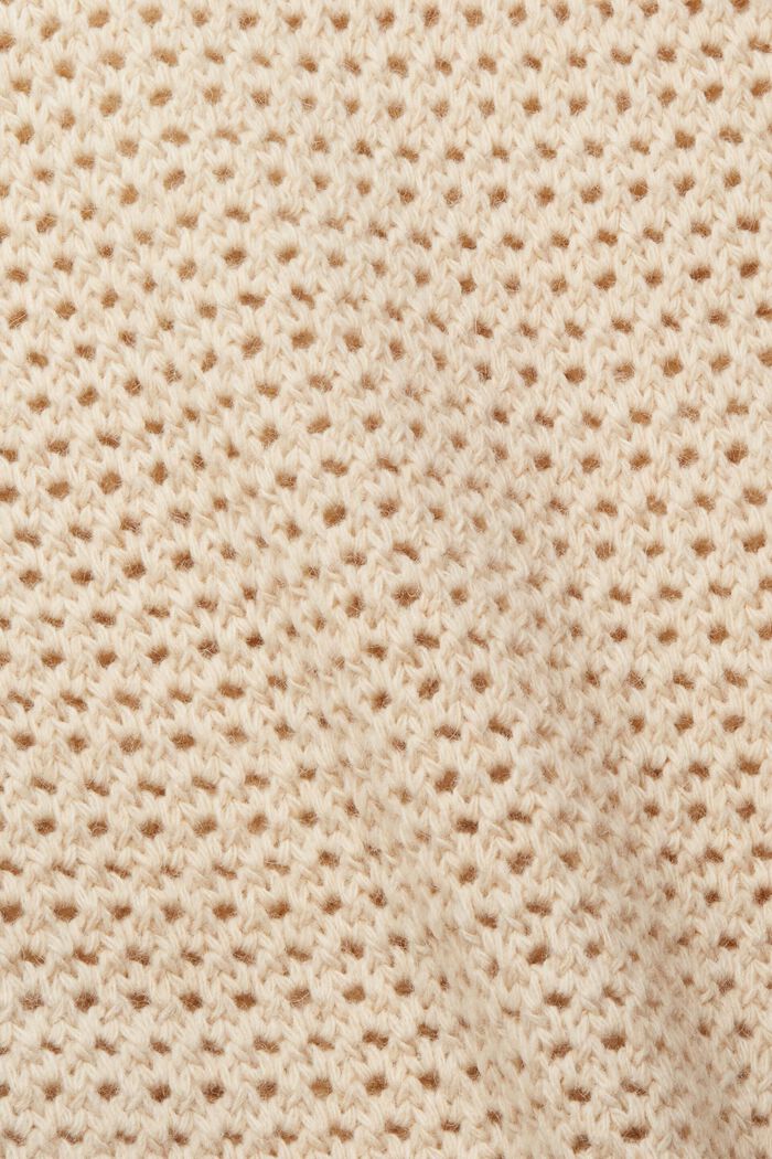 Alpaca blend: textured knit jumper, CREAM BEIGE, detail image number 4
