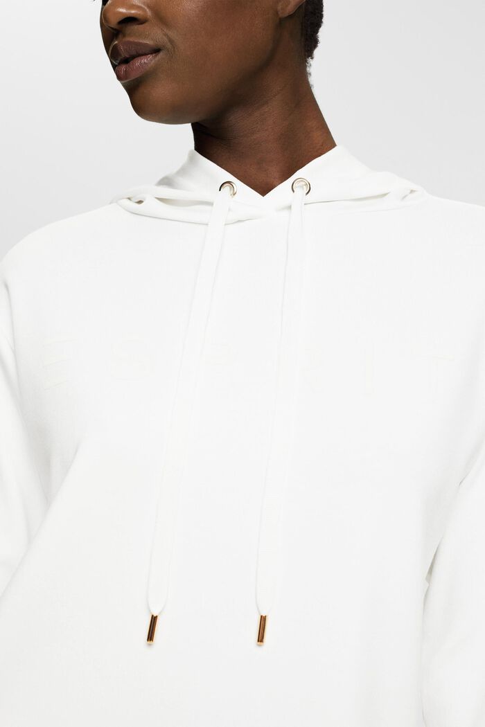 Logo print hoodie, OFF WHITE, detail image number 3