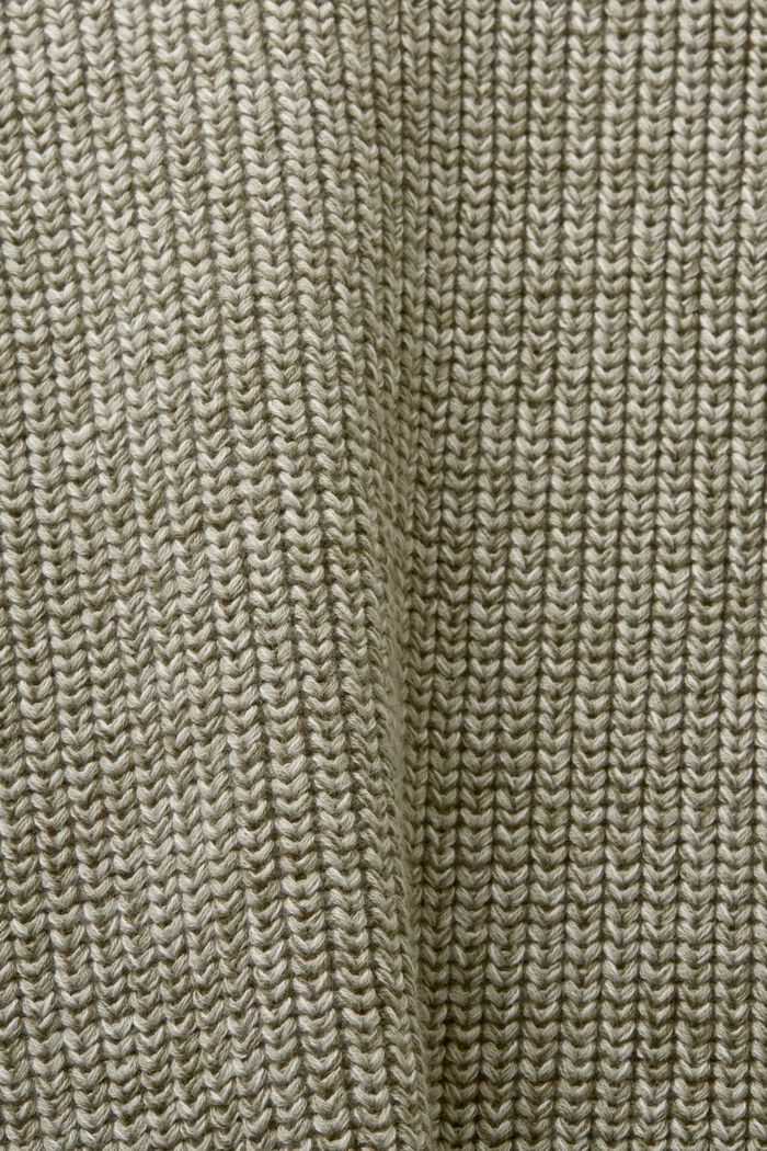 Ribbed-Knit Cotton Sweater, DUSTY GREEN, detail image number 5