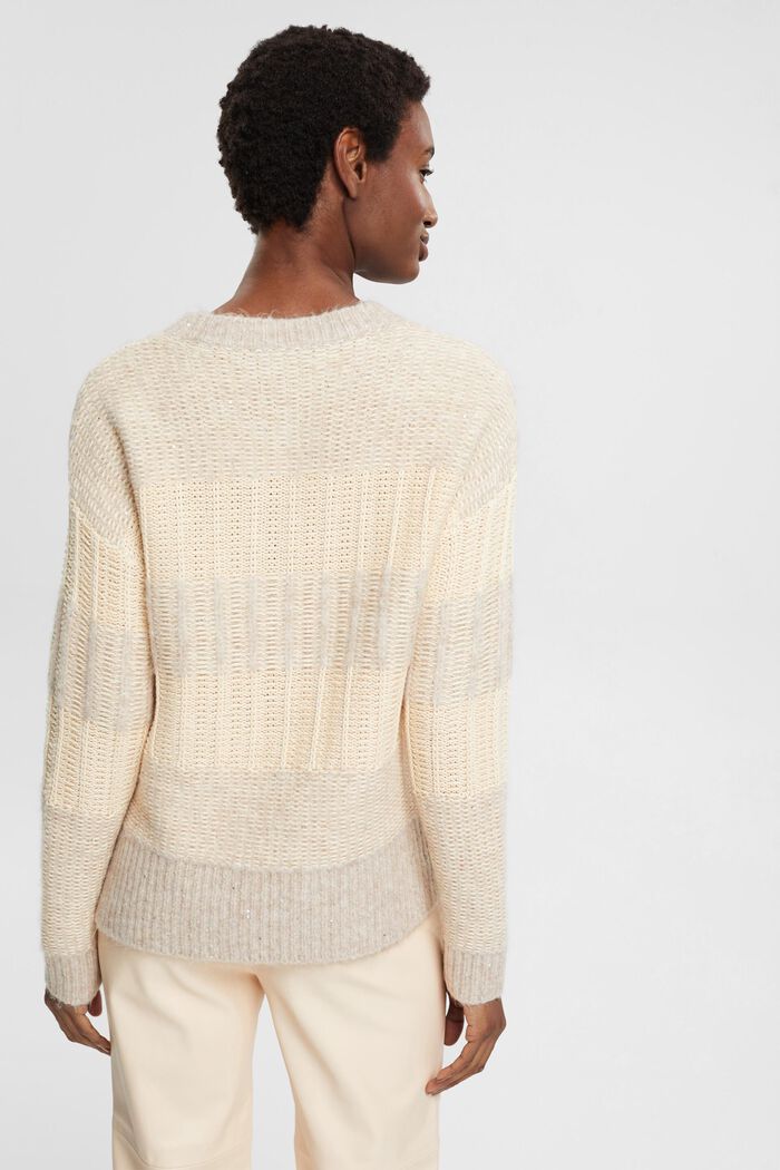 Structured jumper with sequins, OFF WHITE, detail image number 5